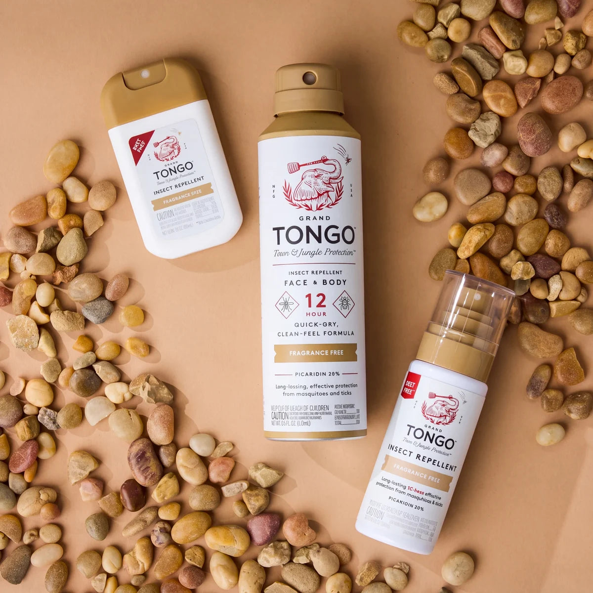 Grand Tongo Fragrance Free Full Size Spray, Travel Pump Spray and Pocket Spray