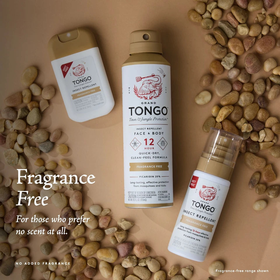 Fragrance Free full-size, pocket and travel range on warm neutral stone setting. For those who prefer no scent at all. No added fragrance. Range shown.