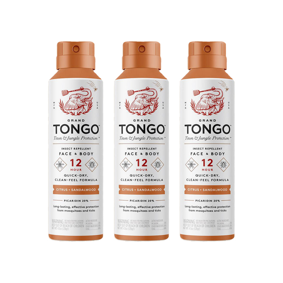 Citrus + Sandalwood Insect Repellent - Bundle — clean white packshot. 3 × 4.5 oz net weight Citrus + Sandalwood Full Size Spray.