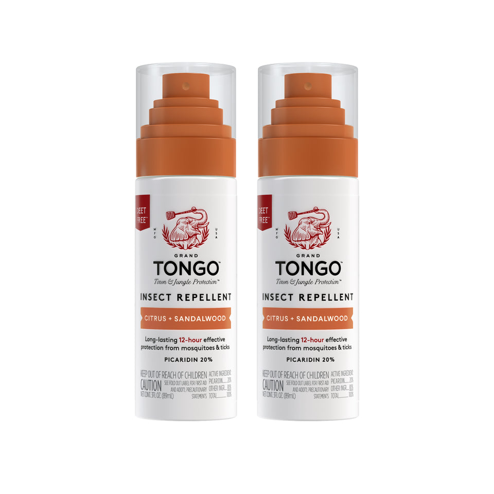 Citrus + Sandalwood Insect Repellent - Pump Spray - 2-Pack — clean white packshot. 2 × 3 fl oz Citrus + Sandalwood Travel Spray.
