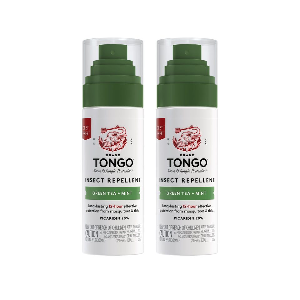 Green Tea + Mint Insect Repellent - Pump Spray - 2-Pack — clean white packshot. 2 × 3 fl oz Green Tea + Mint Travel Spray.