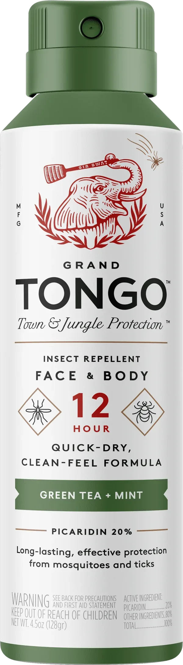 Grand Tongo Green Tea + Mint Full Size Insect Repellent