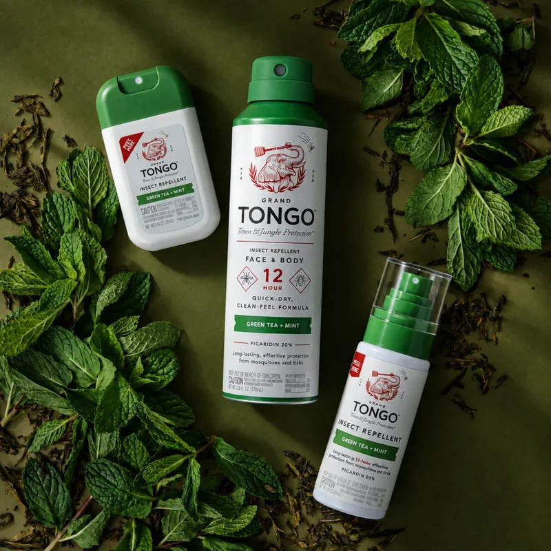 Grand Tongo Green Tea + Mint pocket, full size and travel sprays with green tea and mint